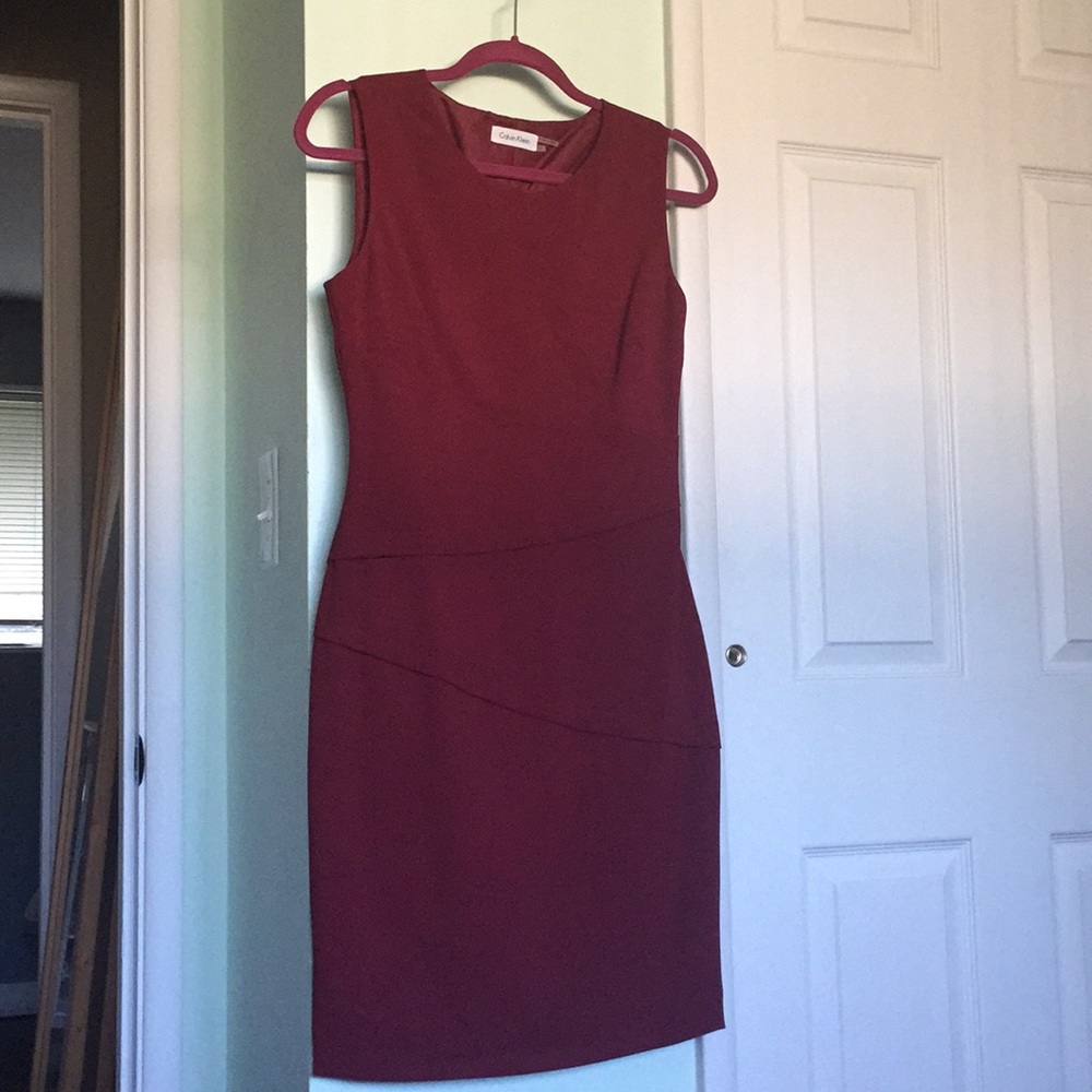 Calvin Klein shift dress, red